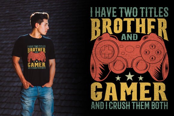 Funny Brother Gaming Vintage T Shirt Graphics