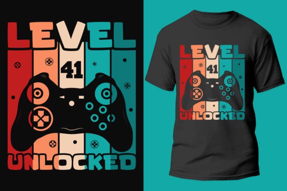 Gamer Gaming Level 41 Unlocked: Graphics for T-Shirt Designs