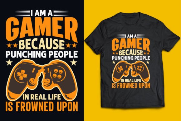 Gaming Gamer T Shirt Design: Graphics & Print Templates
