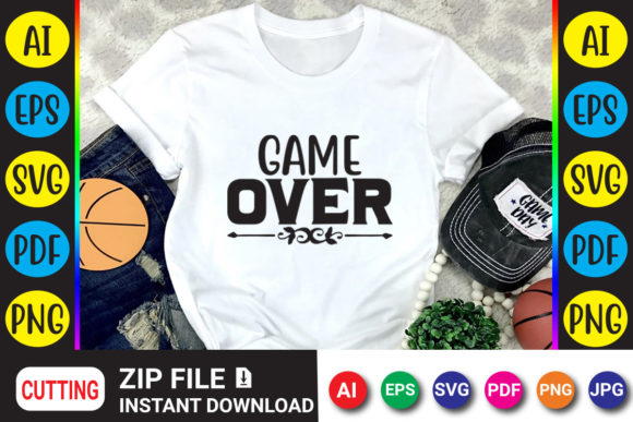 Review: Game Over Gaming T-Shirt Design for Embroidery